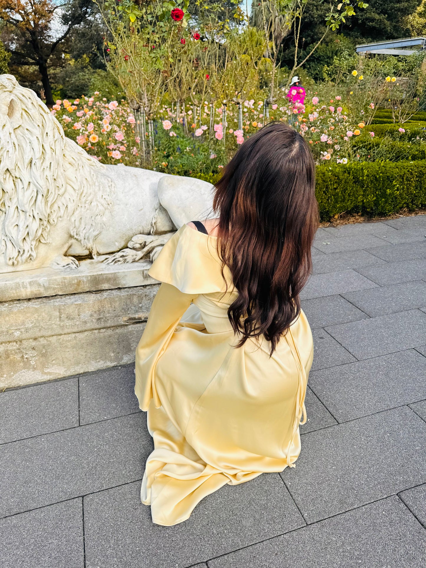 Soleil Satin Modest Boatneck Dress in Pale Yellow